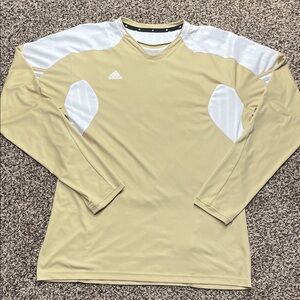 Adidas Men's Gold and White Long Sleeve Shirt